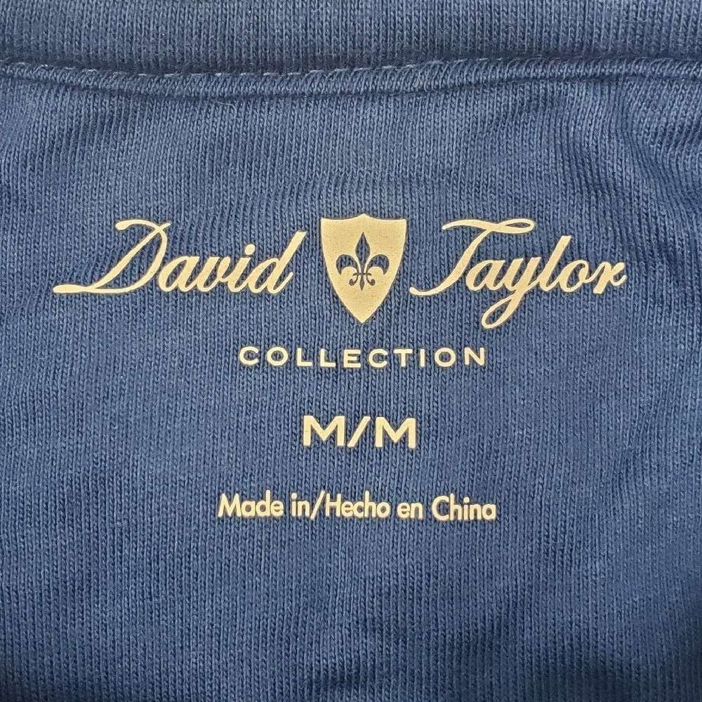 David Taylor Collection Men's Polo Size Medium Blue Print Golf Short Sleeve - Picture 4 of 10